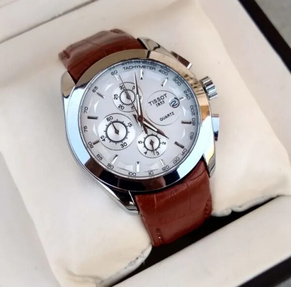 Tissot 1853 Brown Leather Strap (Chronographs) - Image 6