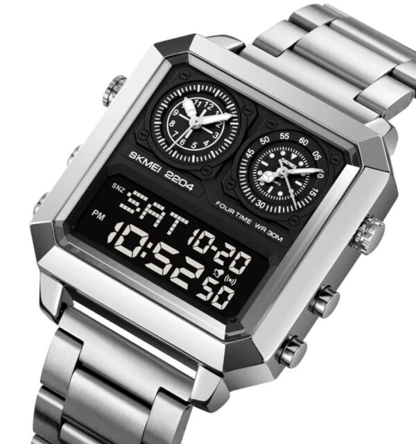 SKMEI ORIGINAL SK-2204 TRIPLE TIME WATCH - Image 4