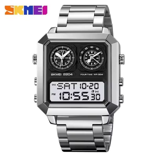 SKMEI ORIGINAL SK-2204 TRIPLE TIME WATCH - Image 5