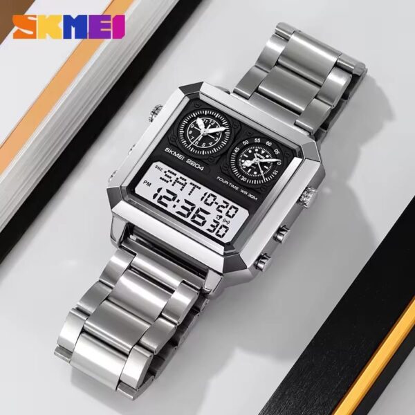 SKMEI ORIGINAL SK-2204 TRIPLE TIME WATCH - Image 2